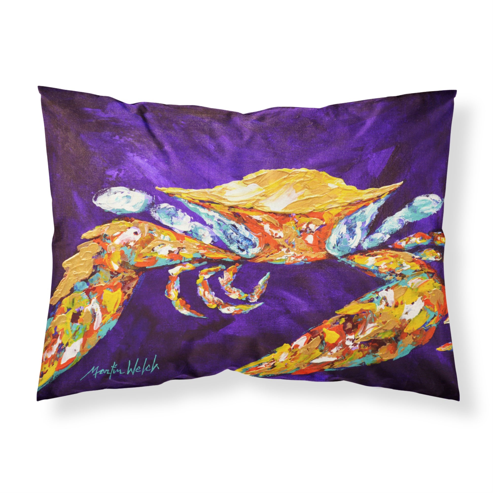 'Caroline'S Treasures Mw1172Pillowcase The Right Stuff Crab In Purple Moisture Wicking Fabric Standard Pillowcase, Large, Multi