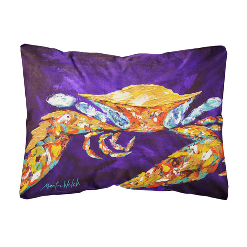 'Caroline'S Treasures The Right Stuff Crab In Purple Canvas Fabric Decorative Pillow, Large, Multicolor'