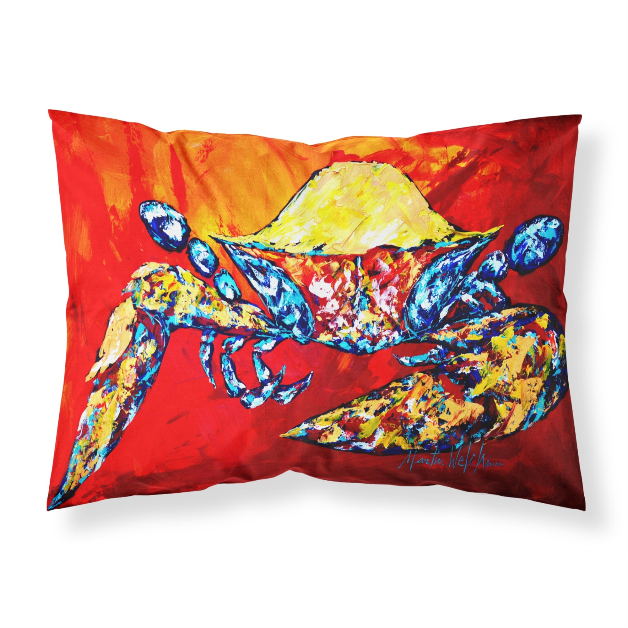 'Caroline'S Treasures Bring It On Crab In Red Fabric Standard Pillowcase Mw1208Pillowcase, Multicolor'