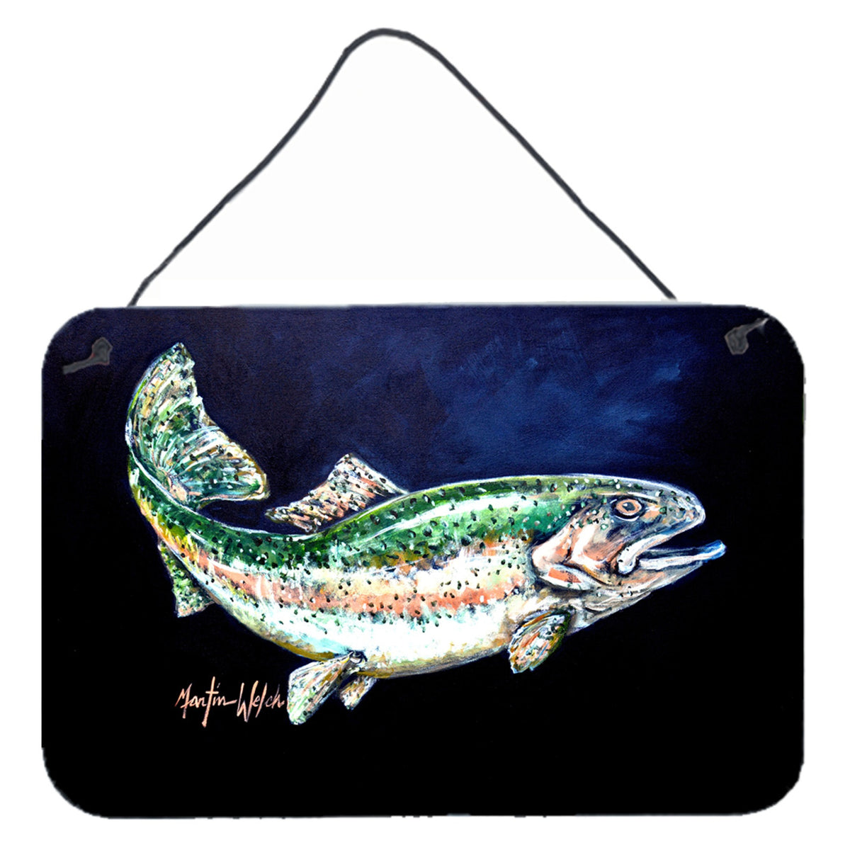 CarolineS Treasures Deep Blue Rainbow Trout Wall Or Door Hanging Prints Mw1213Ds812, 8 Inch  Inch  X 12 Inch  Inch , Multicolor