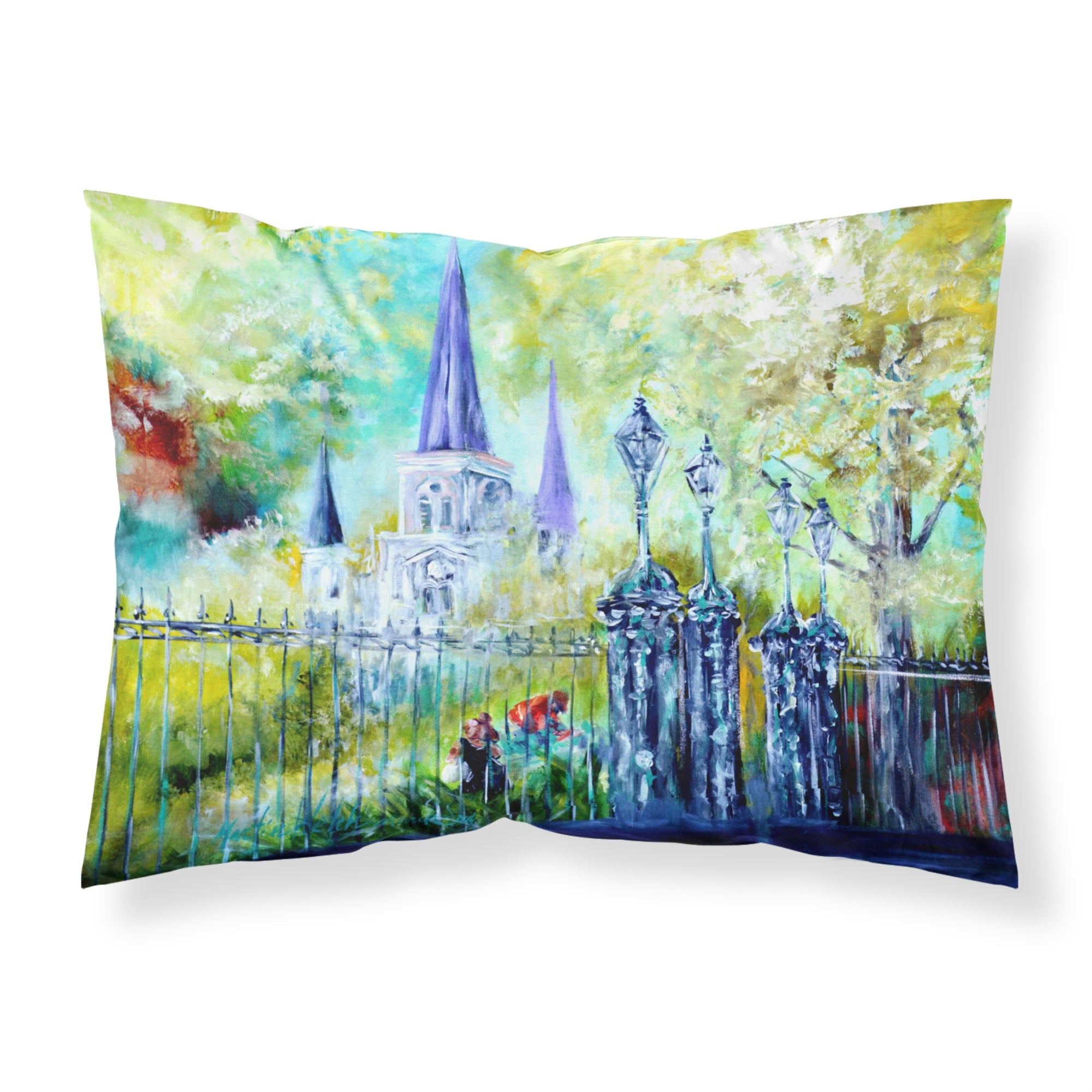 'Caroline'S Treasures St Louis Cathedrial Across The Square Fabric Standard Pillowcase Mw1217Pillowcase, Multicolor'