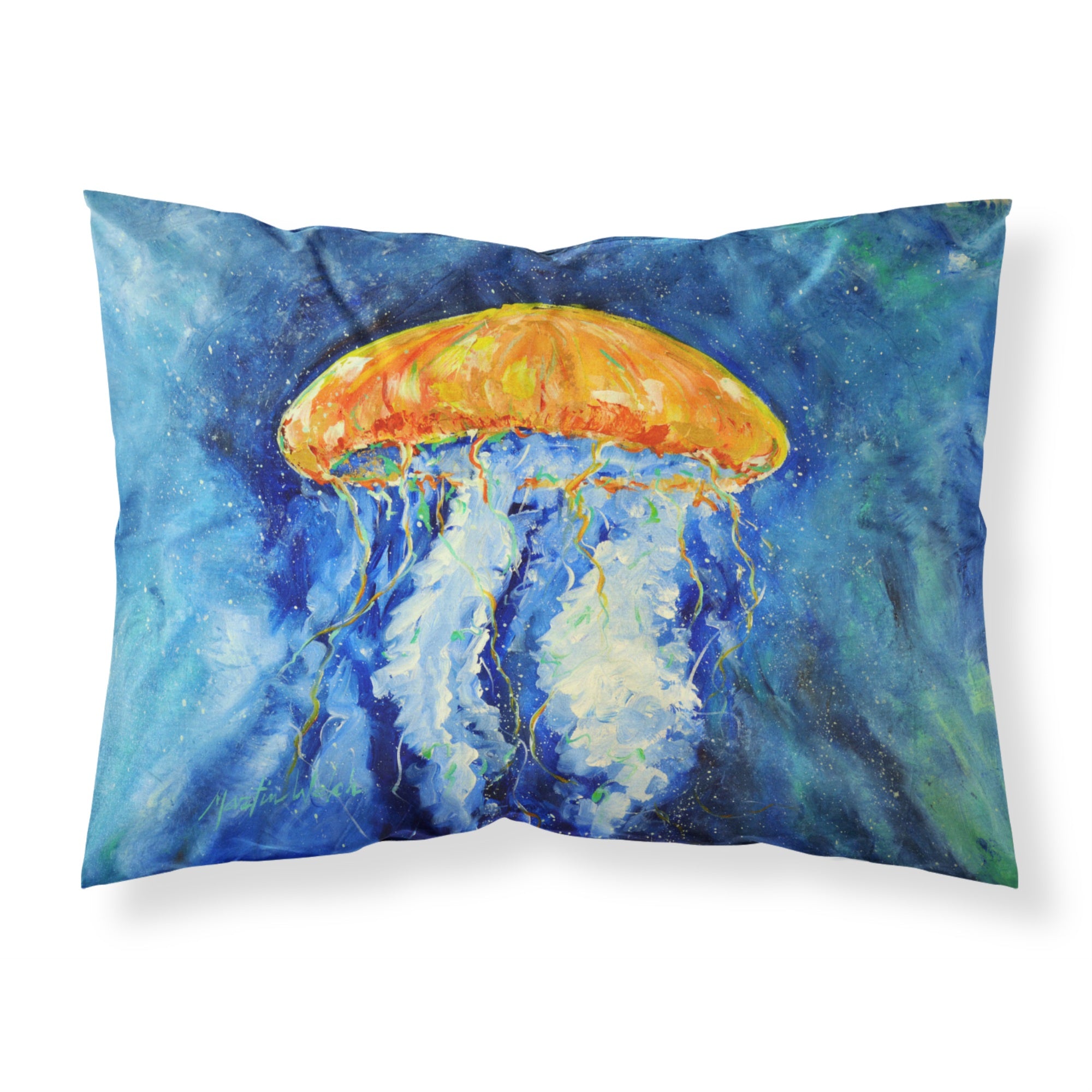 'Caroline'S Treasures Calm Water Jellyfish Fabric Standard Pillowcase Mw1223Pillowcase, Multicolor'