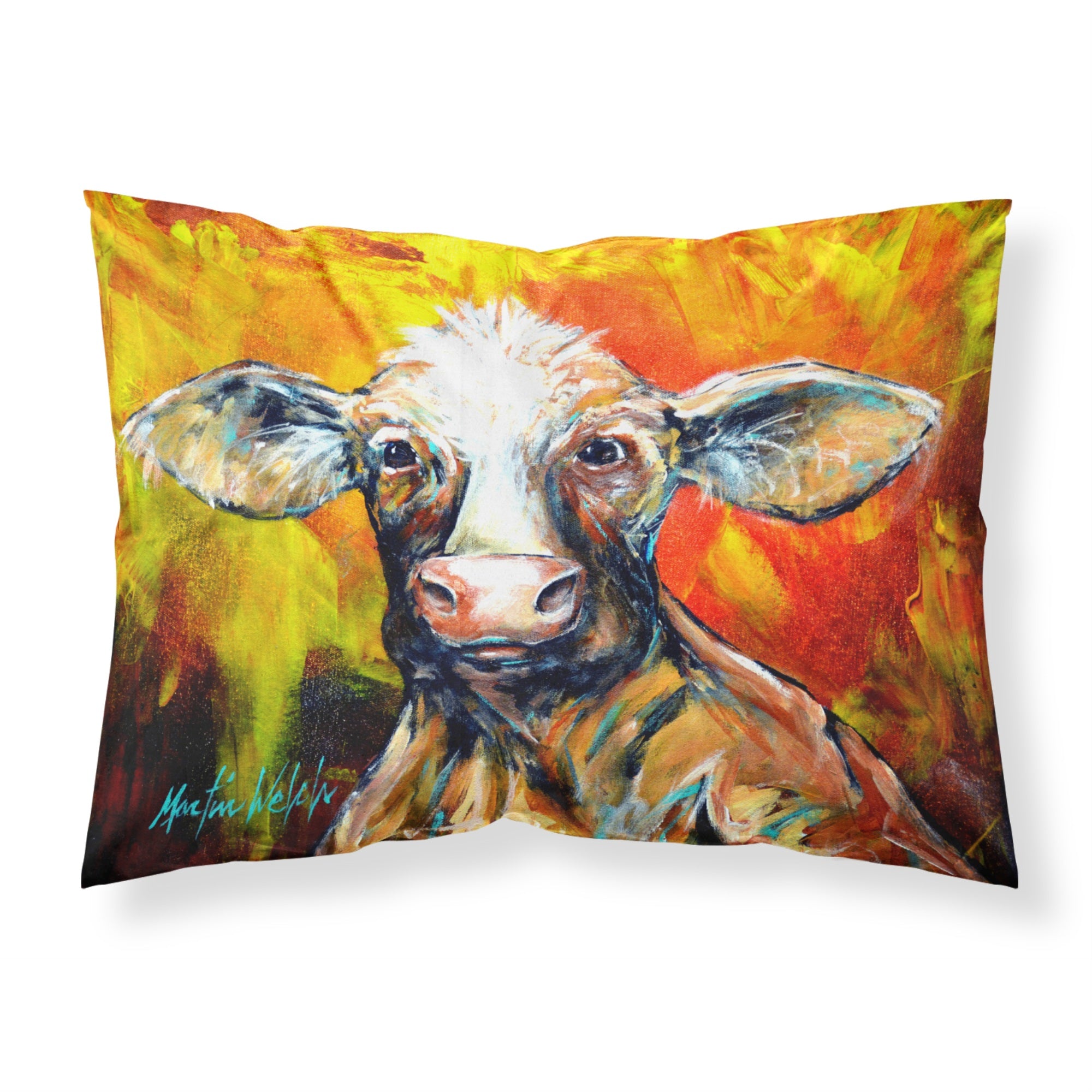 'Caroline'S Treasures ''Another Happy Cow'' Printed, Polyester Envelope Closure Pillowcase, Standard, Multicolor'