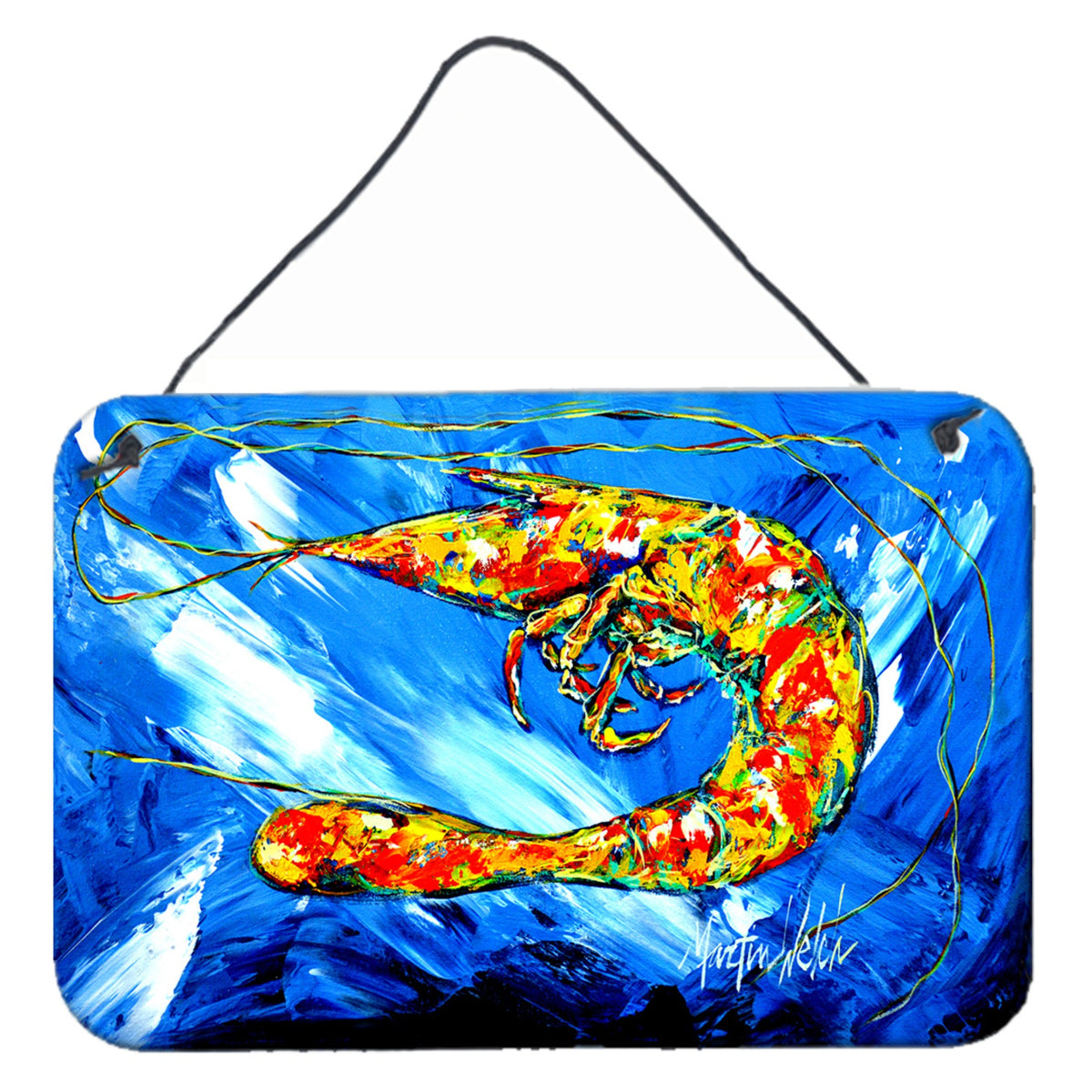 CarolineS Treasures Ice Blue Shrimp Wall Or Door Hanging Prints Mw1226Ds812, 8 Inch  Inch  X 12 Inch  Inch , Multicolor
