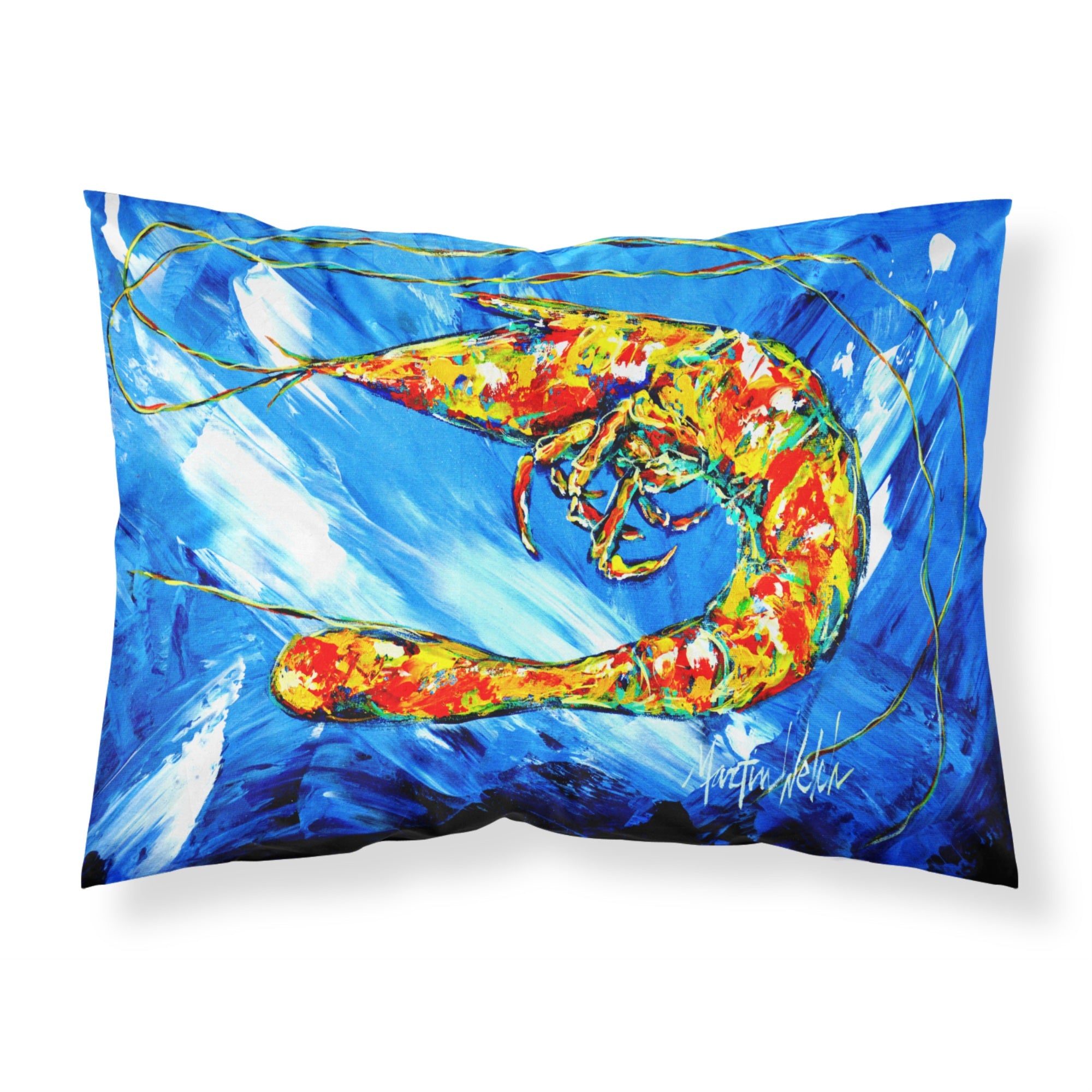 'Caroline'S Treasures Ice Blue Shrimp Fabric Standard Pillowcase Mw1226Pillowcase, Multicolor'