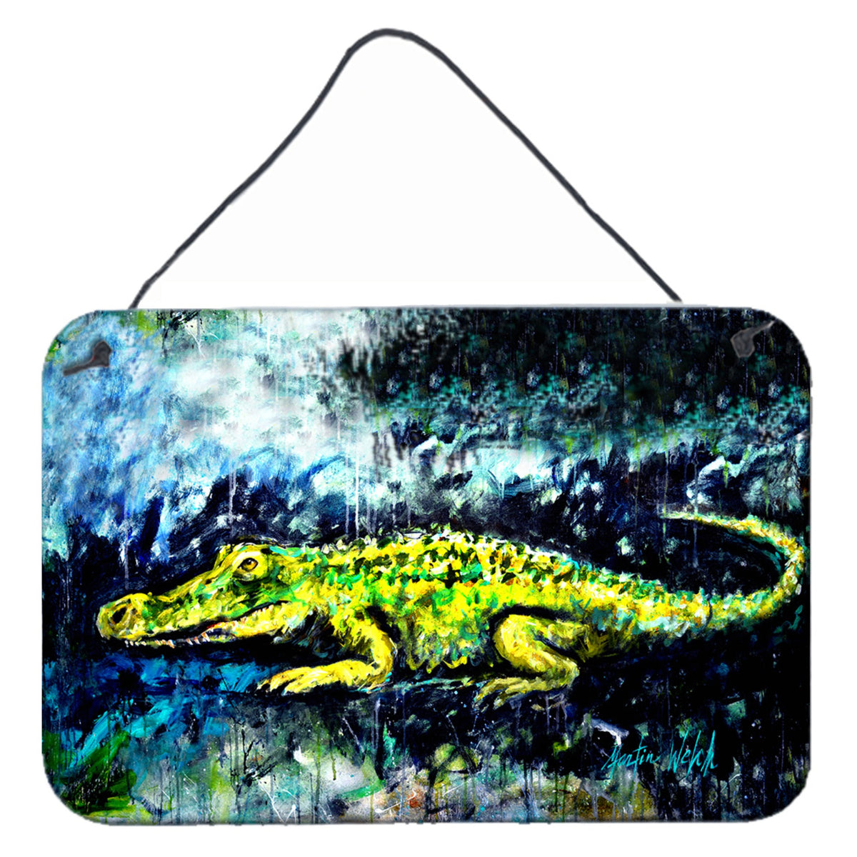 CarolineS Treasures Sneaky Alligator Wall Or Door Hanging Prints Mw1233Ds812, 8 Inch  Inch  X 12 Inch  Inch , Multicolor