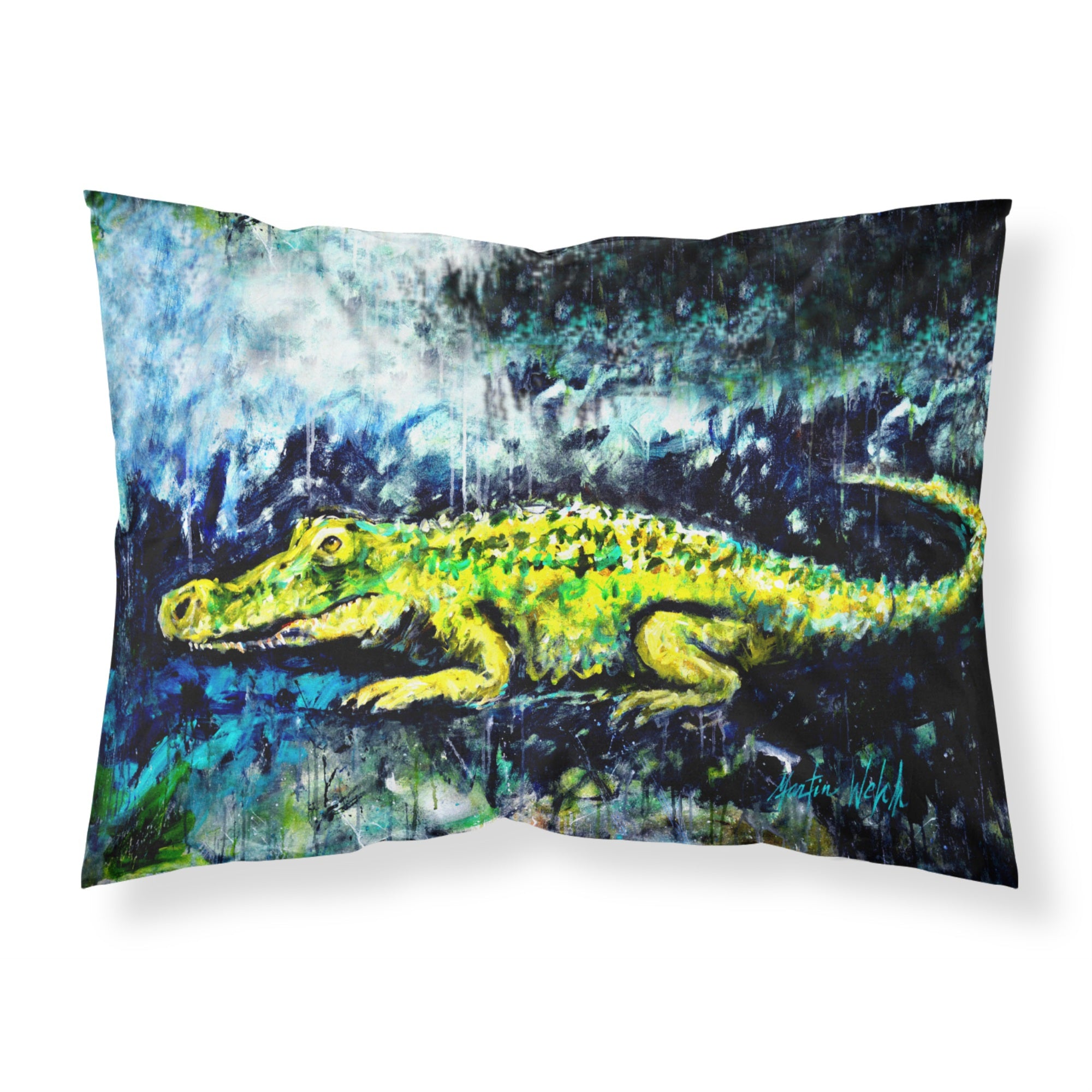 'Caroline'S Treasures Sneaky Alligator Fabric Standard Pillowcase Mw1233Pillowcase, Multicolor'