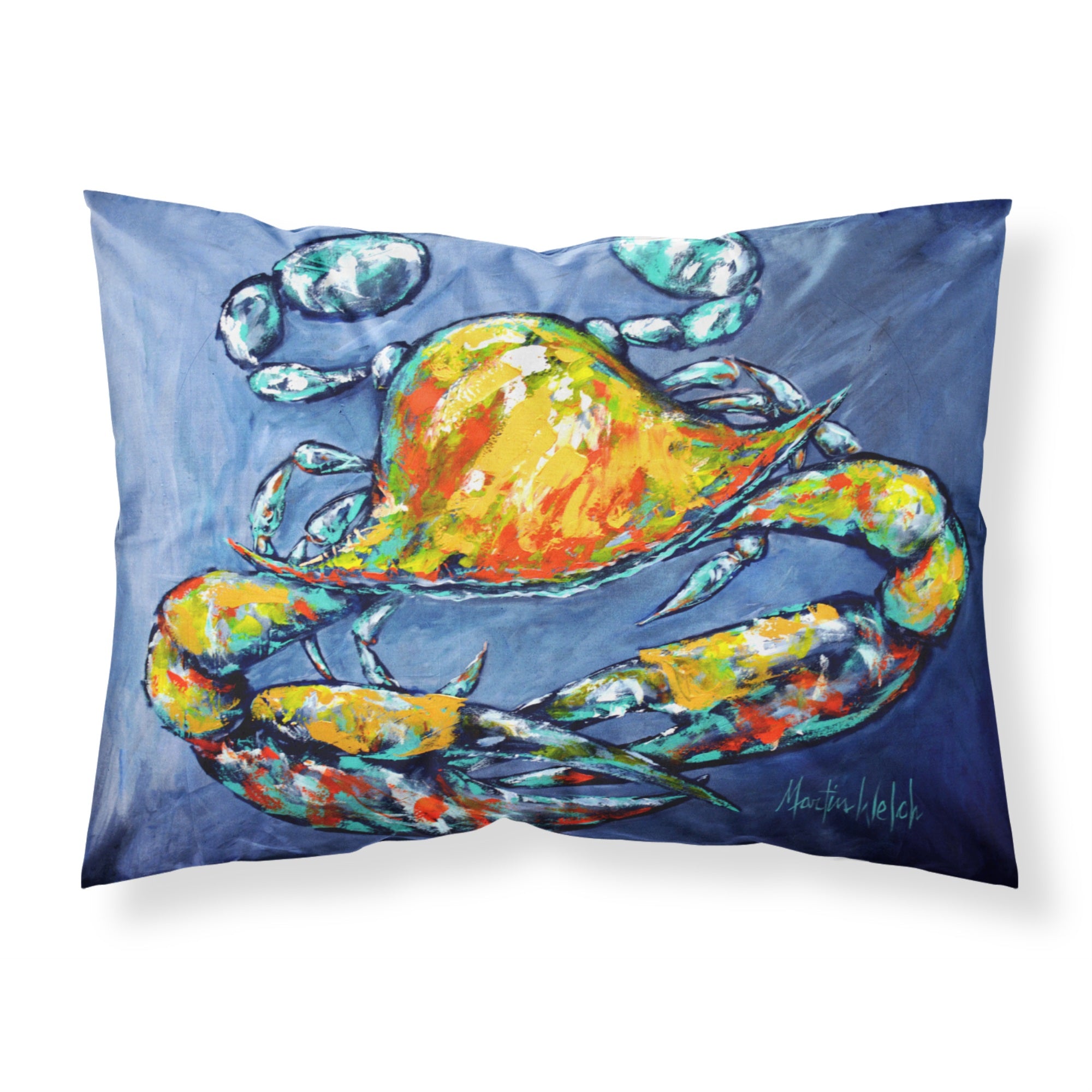 'Caroline'S Treasures Blue Gray Kinda Day Crab Fabric Standard Pillowcases, Multicolor'