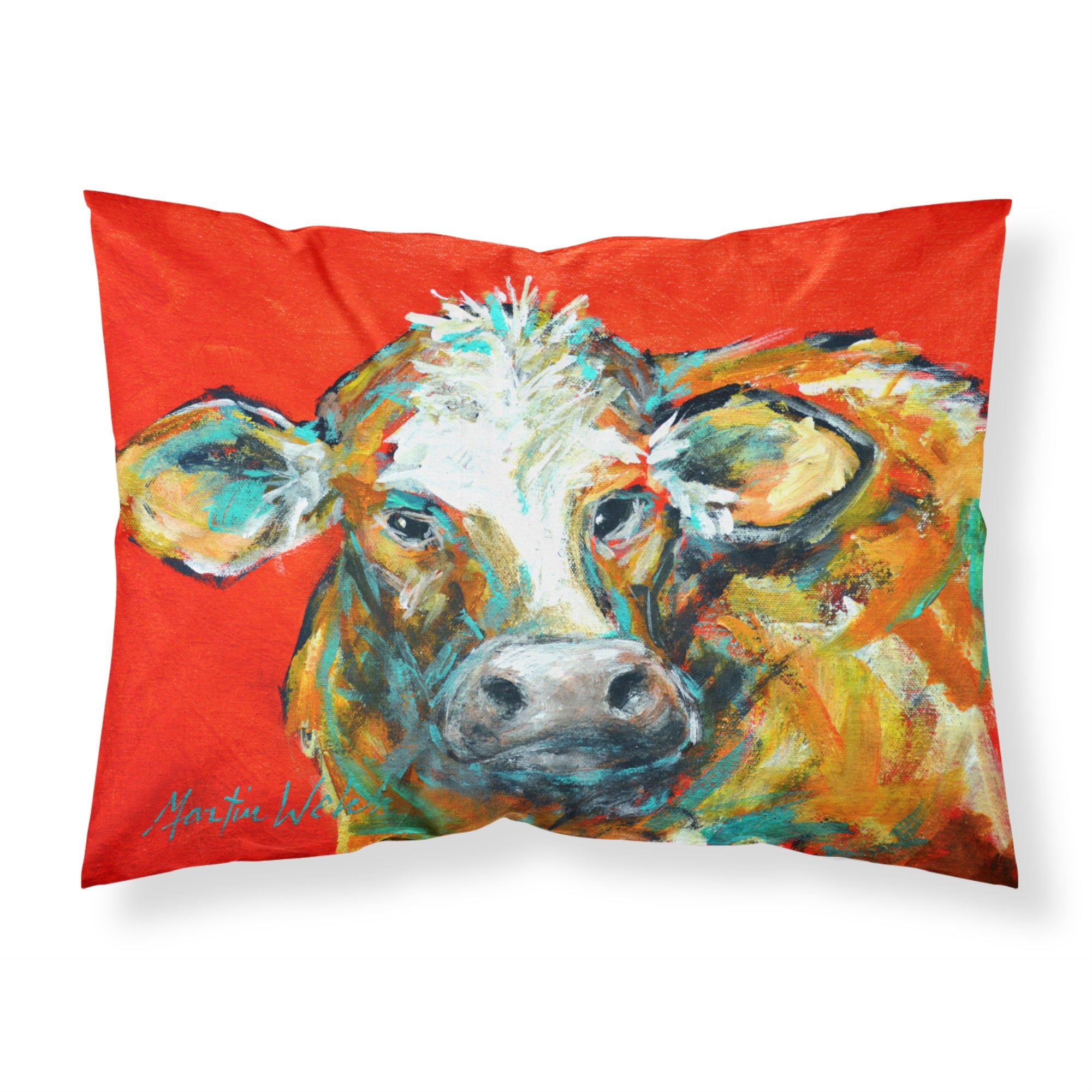 'Caroline'S Treasures Caught Red Handed Cow Fabric Standard Pillowcases, Multicolor'