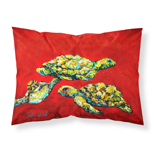 'Caroline'S Treasures Drifting Home Turtles Fabric Standard Pillowcases, Multicolor'