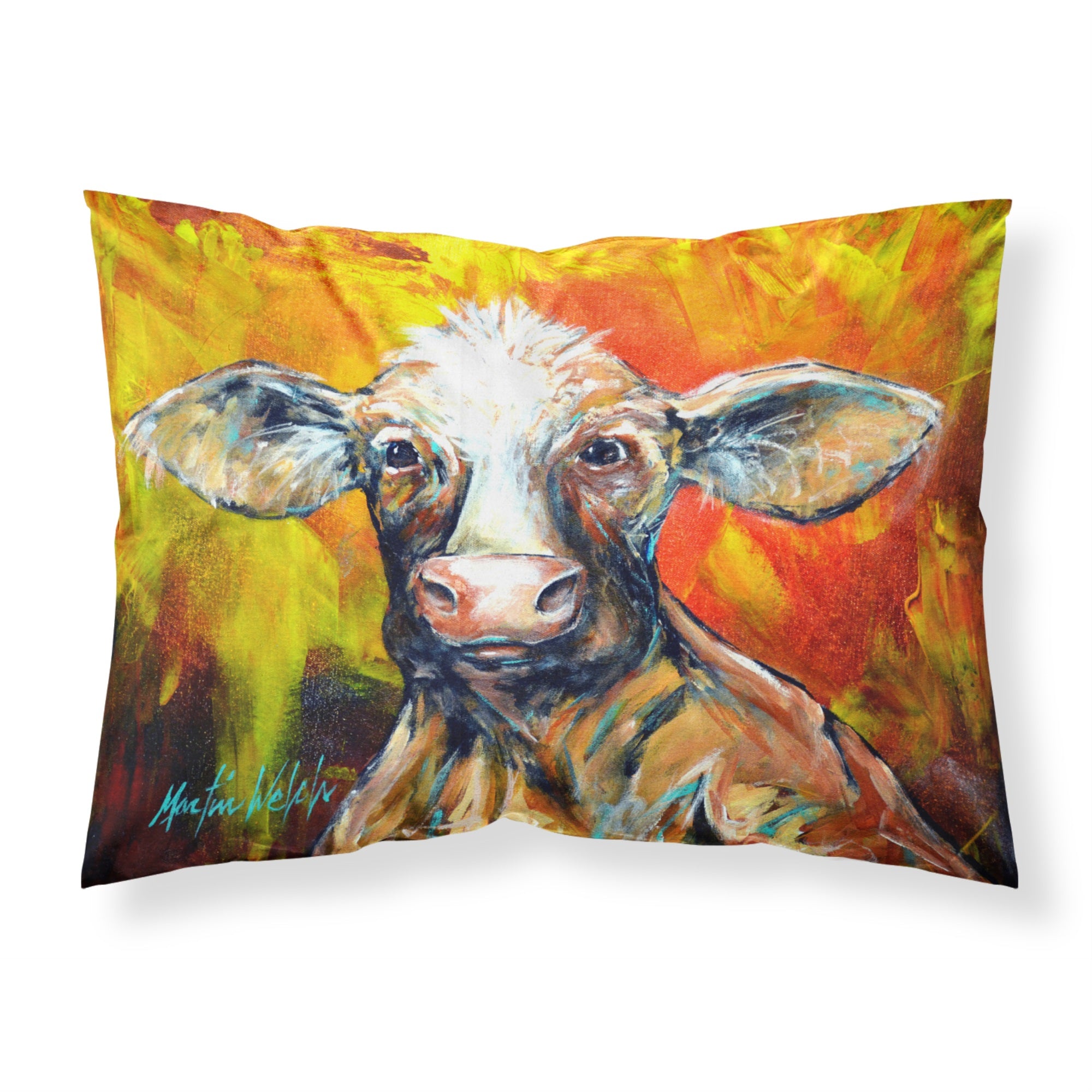 'Caroline'S Treasures Happy Cow Fabric Standard Pillowcases, Multicolor'