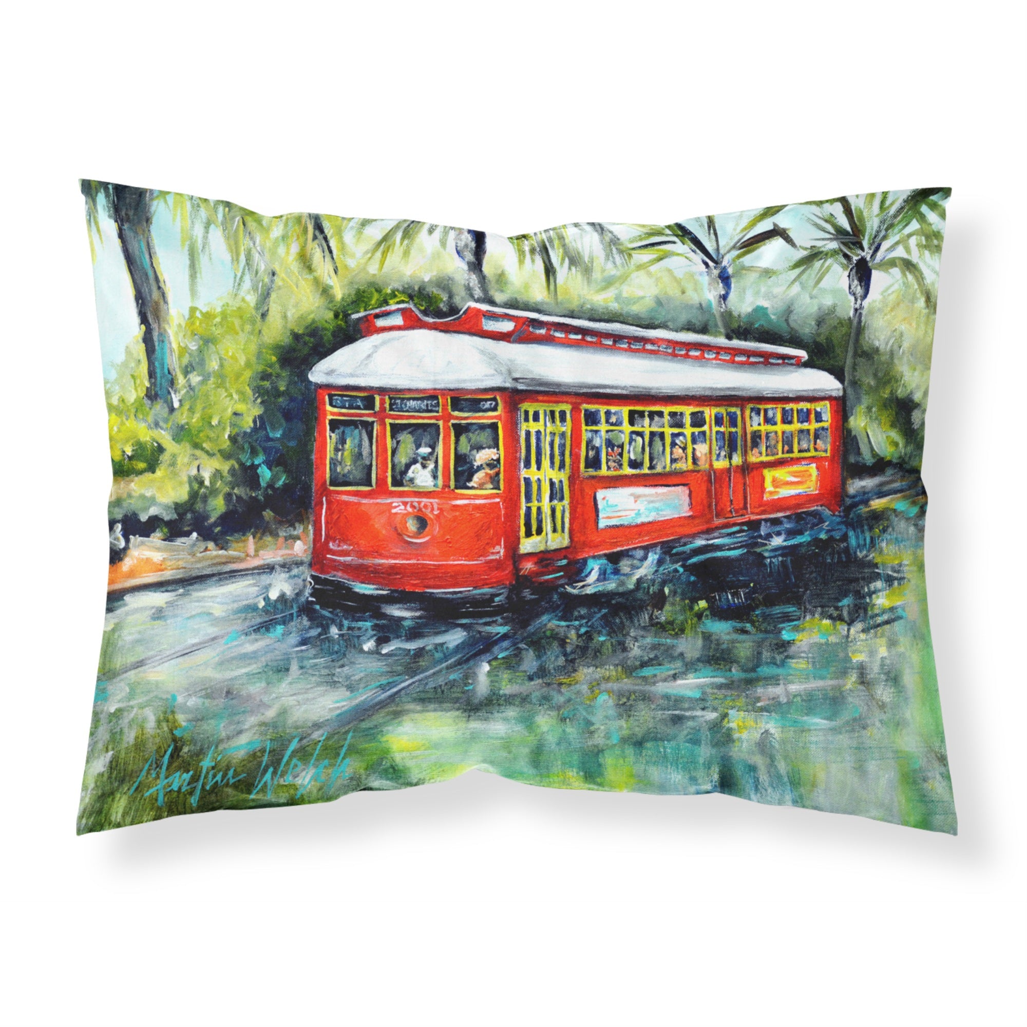 'Caroline'S Treasures Little Red Street Car Fabric Standard Pillowcases, Multicolor'