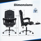 Massage Office Chair with Footrest & Reclining Backrest