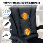 Massage Office Chair with Footrest & Reclining Backrest