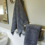 Bamboo Cotton Hand Towels - Viscose from Bamboo + Cotton - 2pk - Charcoal