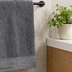 Bamboo Cotton Hand Towels - Viscose from Bamboo + Cotton - 2pk - Charcoal