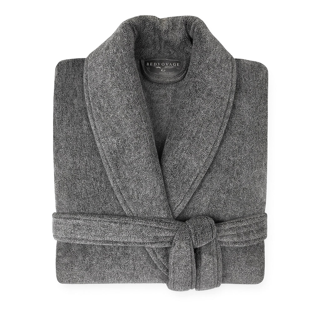 Bamboo Cotton Bath Robe - Viscose from Bamboo + Cotton - Charcoal