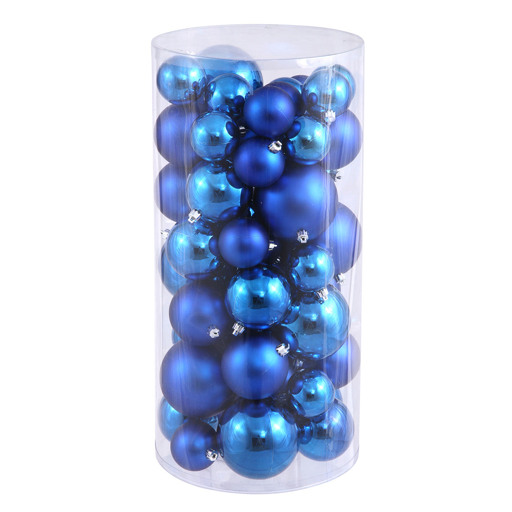 Vickerman 2.4 Inch 3 Inch 4 Inch  Blue Balls Shiny/Matte 50/Box  N112402A