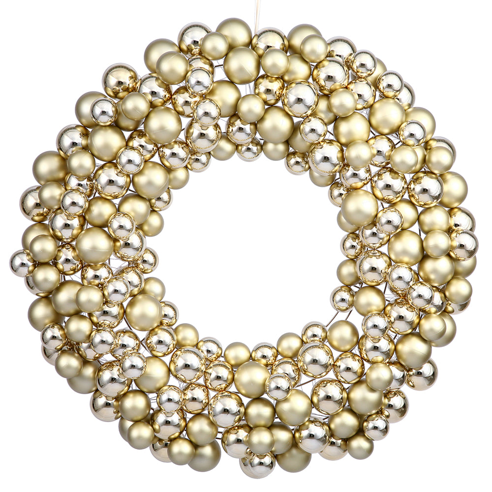 Vickerman 36 Inch  Gold Colored Ball Wreath  N114608