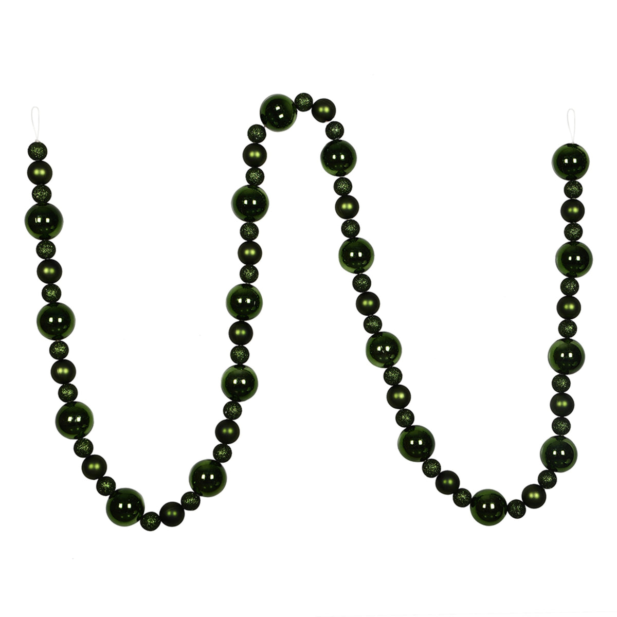 9 Moss Green Assorted Ball Garland