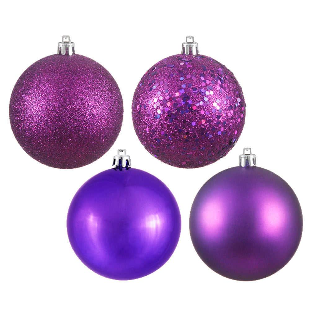 Vickerman 2.4 Inch  Plum 4 Finish Ball Asst 24/Bx  N590626