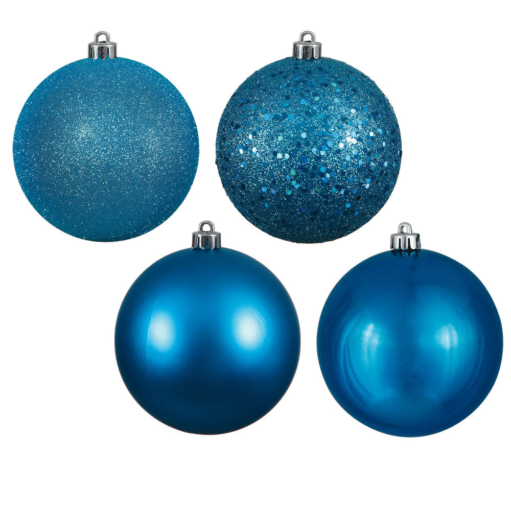 Vickerman 4 Inch  Turquoise 4 Finish Ball Asst 12/Bx  N591012A