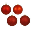 Vickerman 6 Inch  Red 4 Finish Ball Orn Box Of 4  N591503Bx