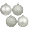 Vickerman 6 Inch  Silver 4 Finish Ball Orn Box Of 4  N591507Bx