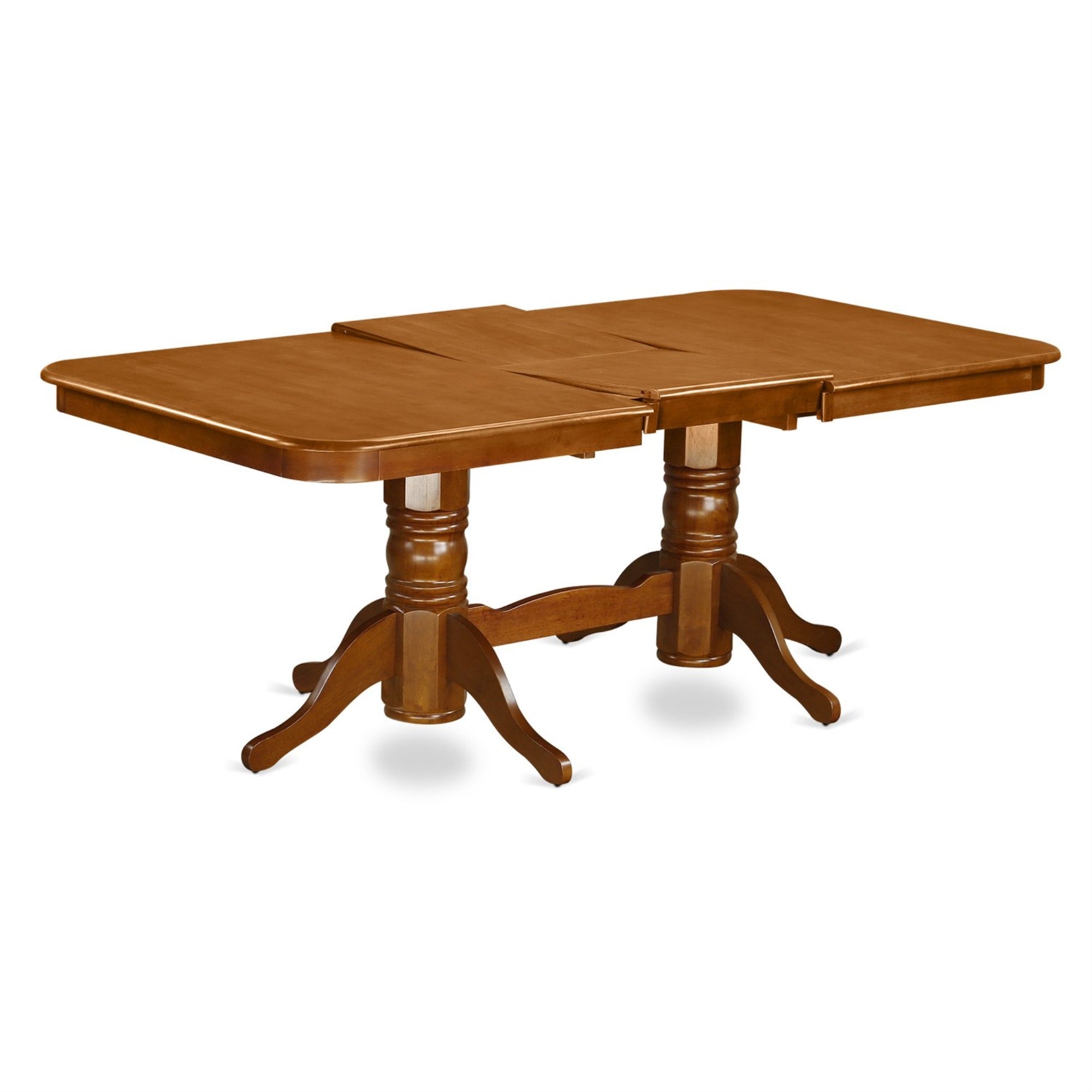 East West Furniture NAAV5-SBR-C Napoleon 5 Piece Set Includes a Rectangle Dining Room Table with Butterfly Leaf and 4 Linen Fabric Upholstered Chairs, 40x78 Inch