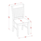 East West Furniture NFC-LWH-W Norfolk Dining Room Chairs - Slat Back Solid Wood Seat Chairs, Set of 2, Linen White