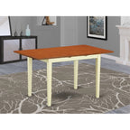 East West Furniture NFT-WHI-T Norfolk Kitchen Dining Table - a Rectangle Wooden Table Top with Butterfly Leaf, 32x54 Inch, Buttermilk & Cherry