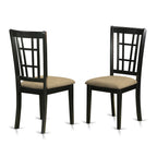 East West Furniture NICO5-BLK-C 5 Piece Kitchen Table Set for 4 Includes a Rectangle Dining Table with Butterfly Leaf and 4 Linen Fabric Dining Room Chairs, 36x66 Inch, Black & Cherry