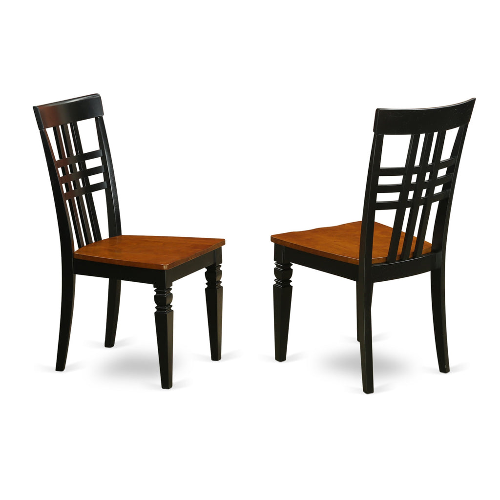 East West Furniture NILG5-BCH-W 5 Piece Dinette Set for 4 Includes a Rectangle Table with Butterfly Leaf and 4 Dining Room Chairs, 36x66 Inch, Black & Cherry