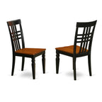 East West Furniture NILG7-BCH-W 7 Piece Set Consist of a Rectangle Dining Room Table with Butterfly Leaf and 6 Wood Seat Chairs, 36x66 Inch, Black & Cherry