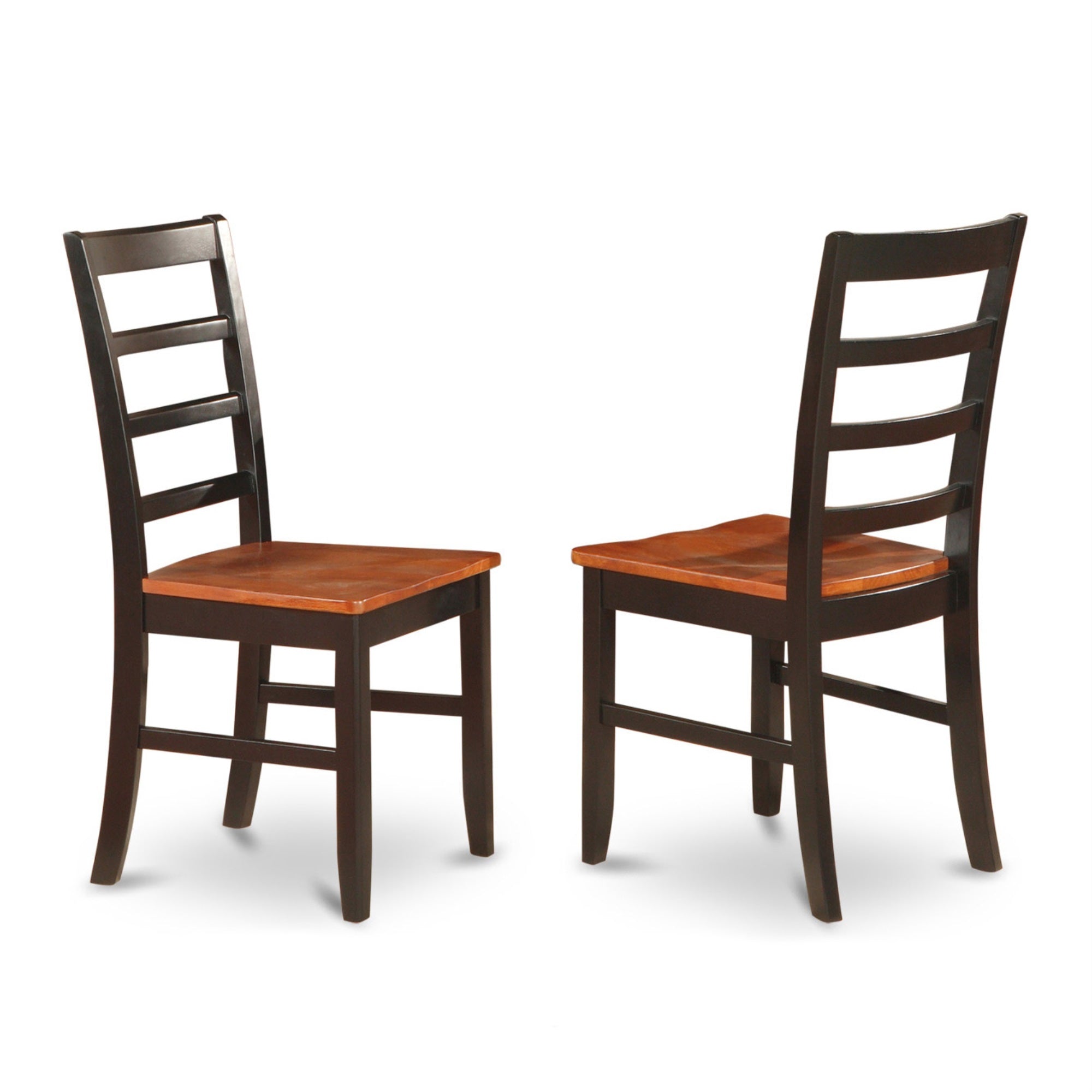 East West Furniture NIPF7-BCH-W 7 Piece Dining Table Set Consist of a Rectangle Dining Room Table with Butterfly Leaf and 6 Wooden Seat Chairs, 36x66 Inch, Black & Cherry