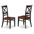East West Furniture NIQU5-BCH-W 5 Piece Dining Room Furniture Set Includes a Rectangle Kitchen Table with Butterfly Leaf and 4 Dining Chairs, 36x66 Inch, Black & Cherry