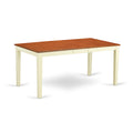 NIWE7-BMK-W 7 Pc Dinette set with a Dining Table and 6 Wood Seat Dining Chairs in Buttermilk and Cherry