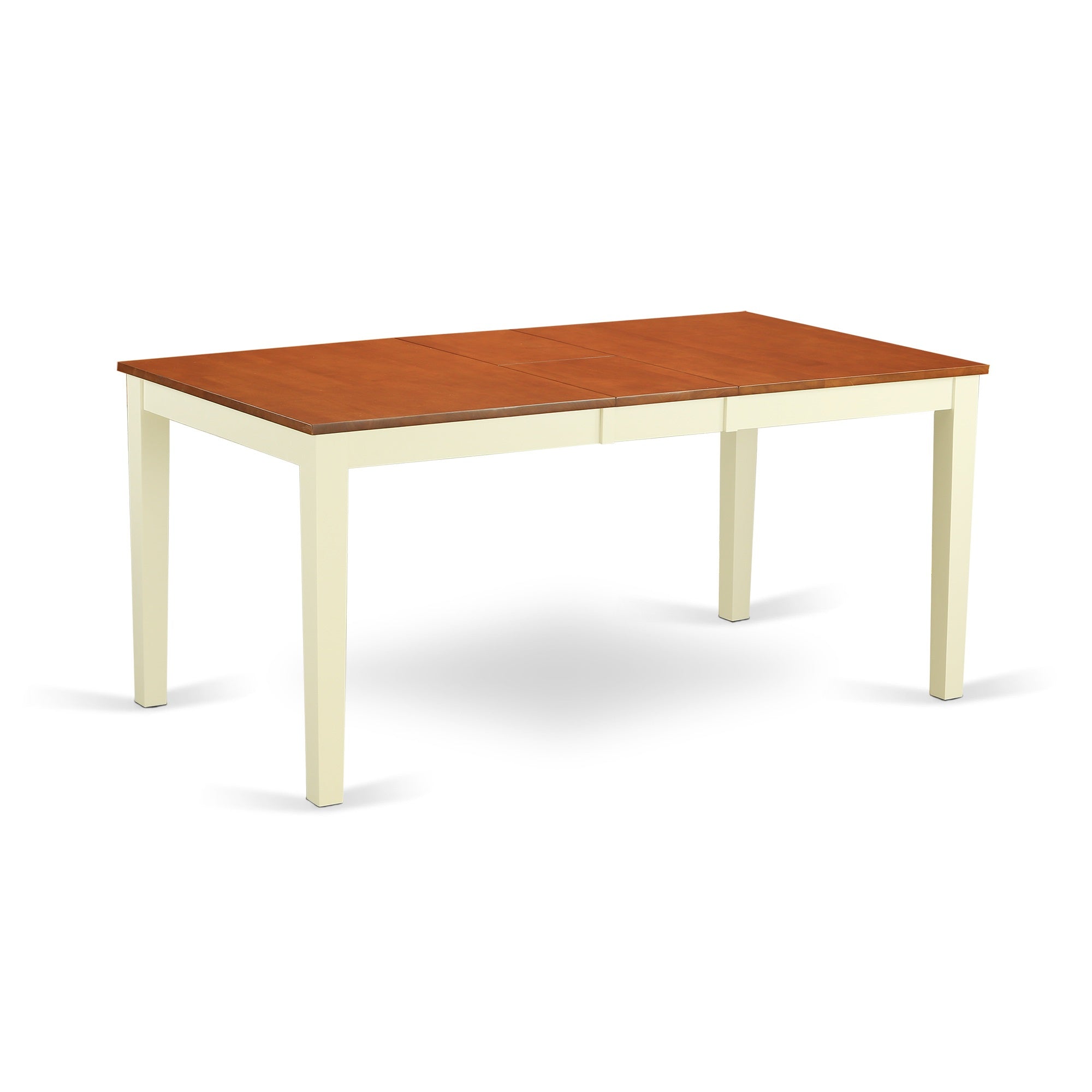 NIWE7-BMK-W 7 Pc Dinette set with a Dining Table and 6 Wood Seat Dining Chairs in Buttermilk and Cherry