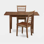 East West Furniture NOML3-MAH-W 3 Piece Dining Set Contains a Rectangle Dining Room Table with Butterfly Leaf and 2 Wood Seat Chairs, 32x54 Inch, Mahogany