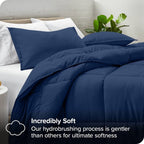 Twin/Twin XL size Super Soft Down Alternative Comforter Set in Navy Blue