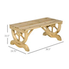 Outdoor Farmhouse Patio Backyard 2-Person Garden Bench in Natural Finish