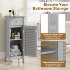 Narrow Bathroom Storage Cabinet with Adjustable Shelf & Drawer