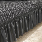 High-Quality Seersucker Stretch Sofa Slipcover with Elastic Bottom and Skirt Washable Furniture Protector for Kids and Pets 1/2/3/4 Seater Options