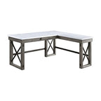Acme Talmar Writing Desk with Lift Top in Marble Top and Weathered Gray Finish