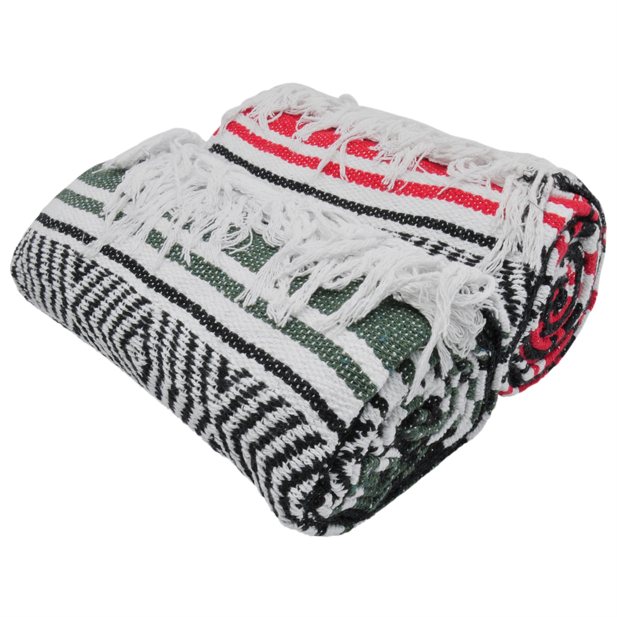 BlackCanyon Gear Falsa Blanket Rolled Cotton Blend OL124 Mexican Style Saddle Yoga Beach Blanket Aztec Throw Colorful Serape  4