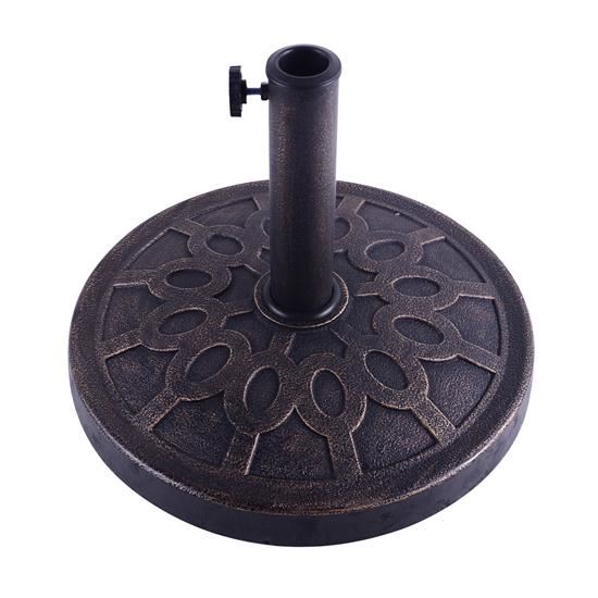 Online Gym Shop Cb15482 Round Decorative Cast Stone Umbrella Holder Base  Bronze - 17.5 In.