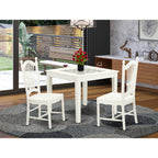 East West Furniture OXDO3-LWH-W 3 Piece Kitchen Table Set for Small Spaces Contains a Square Dining Room Table and 2 Dining Chairs, 36x36 Inch, Linen White