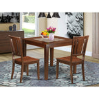 East West Furniture OXDU3-MAH-W 3 Piece Dining Set Contains a Square Dining Room Table and 2 Kitchen Chairs, 36x36 Inch, Mahogany