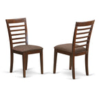 East West Furniture OXML5-MAH-C 5 Piece Set for 4 Includes a Square Kitchen Table and 4 Linen Fabric Dining Room Chairs, 36x36 Inch