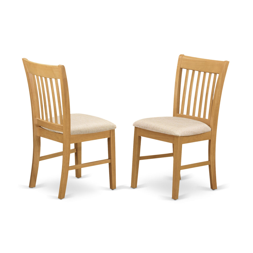 East West Furniture OXNO5-OAK-C 5 Piece Dinette Set for 4 Includes a Square Room Table and 4 Linen Fabric Upholstered Dining Chairs, 36x36 Inch